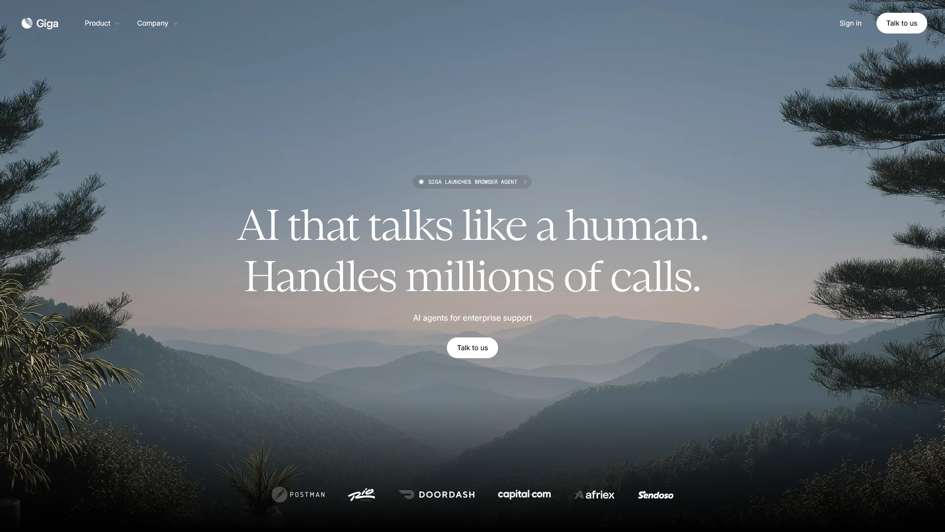 Screenshot of Giga Pricing Page